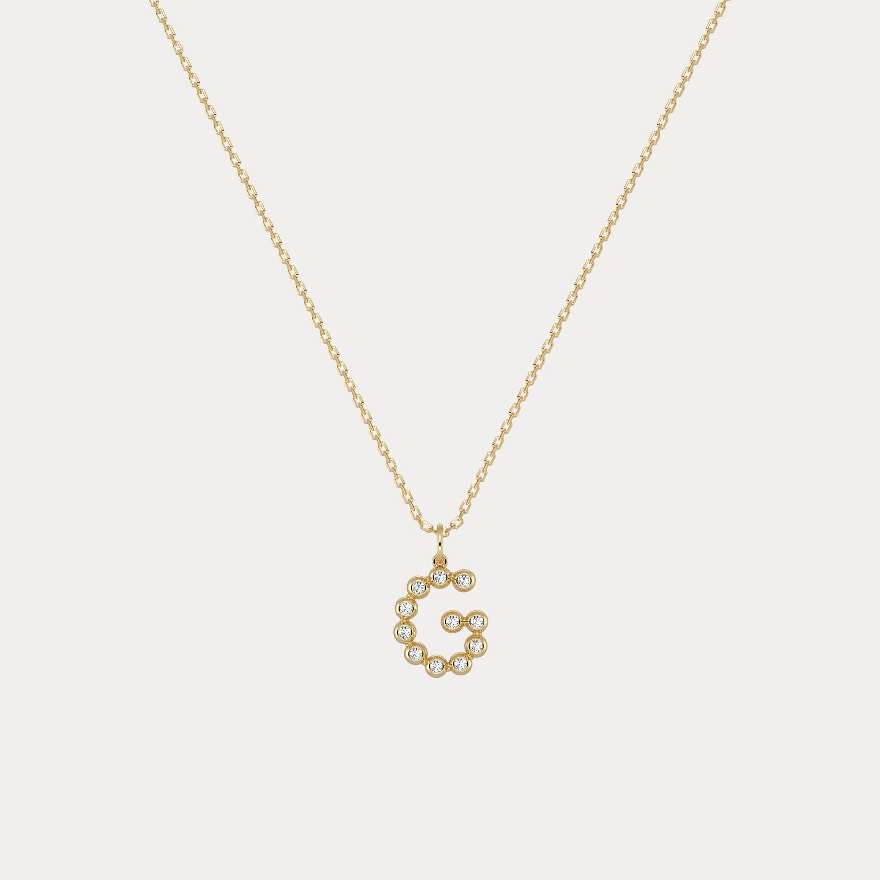 Sterling Silver Initial Letter Necklace – Bubble Pendant - Necklaces