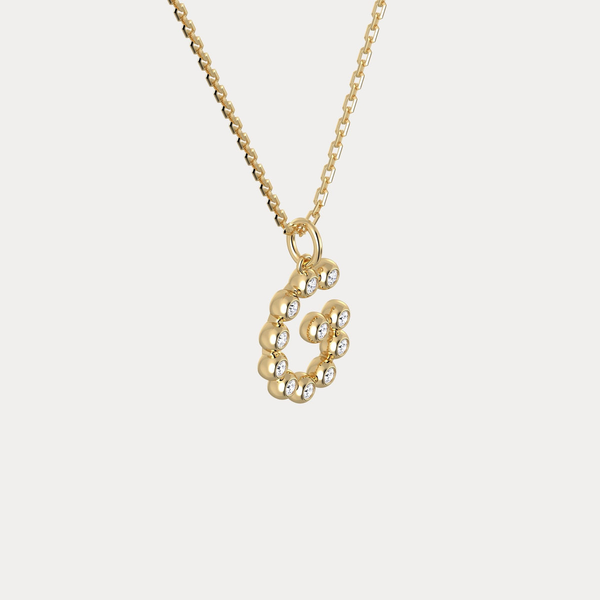 Sterling Silver Initial Letter Necklace – Bubble Pendant - Necklaces