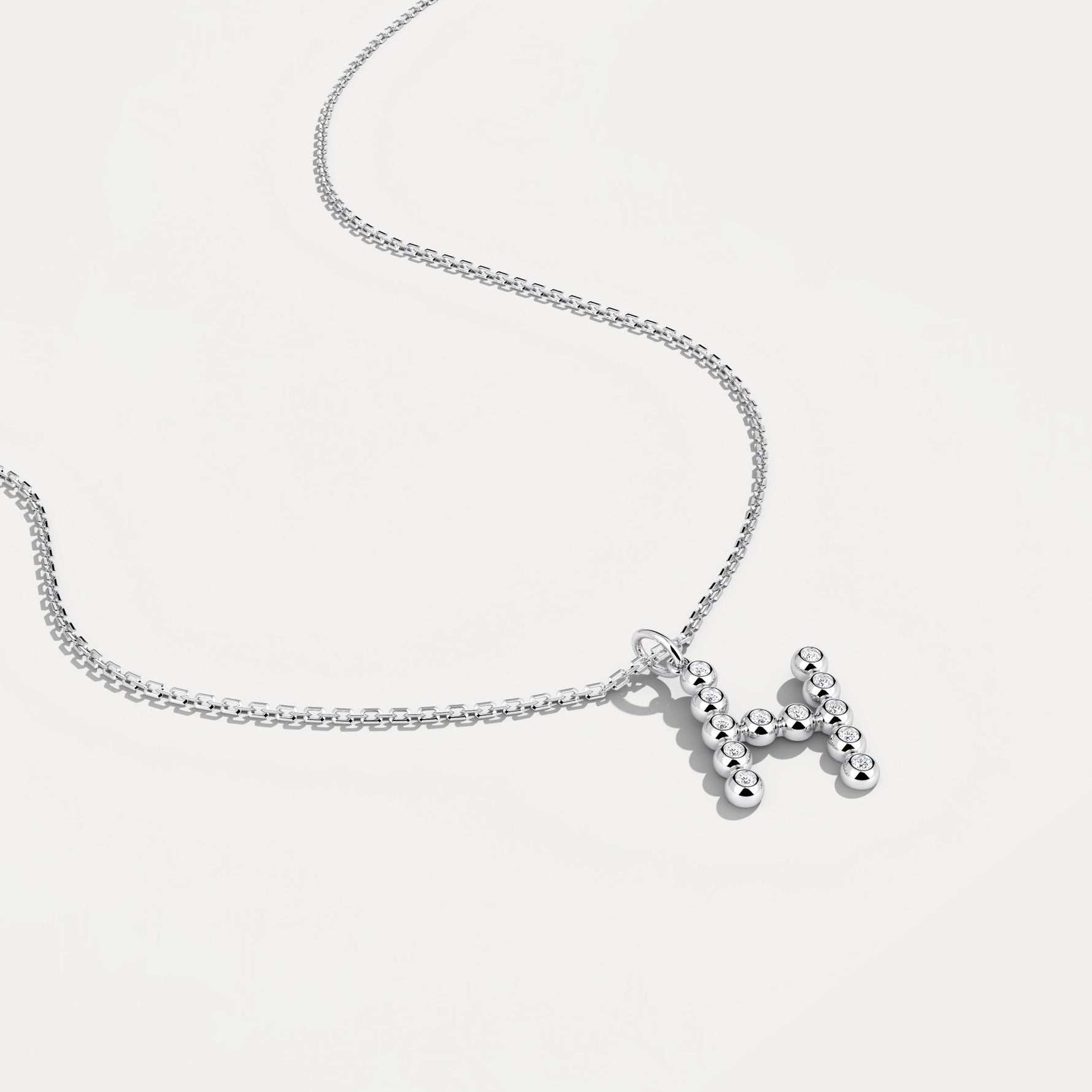 Sterling Silver Initial Letter Necklace – Bubble Pendant - Necklaces