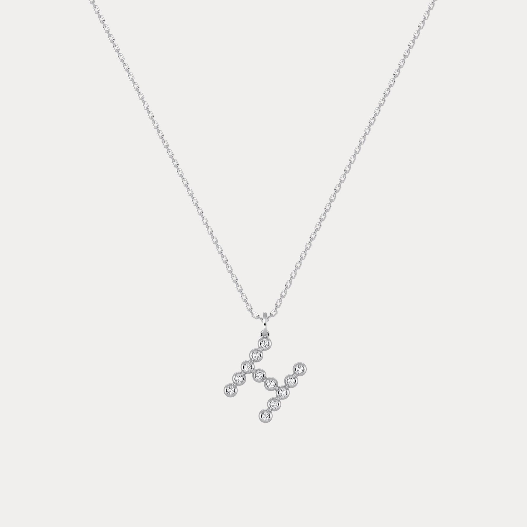Sterling Silver Initial Letter Necklace – Bubble Pendant - Necklaces