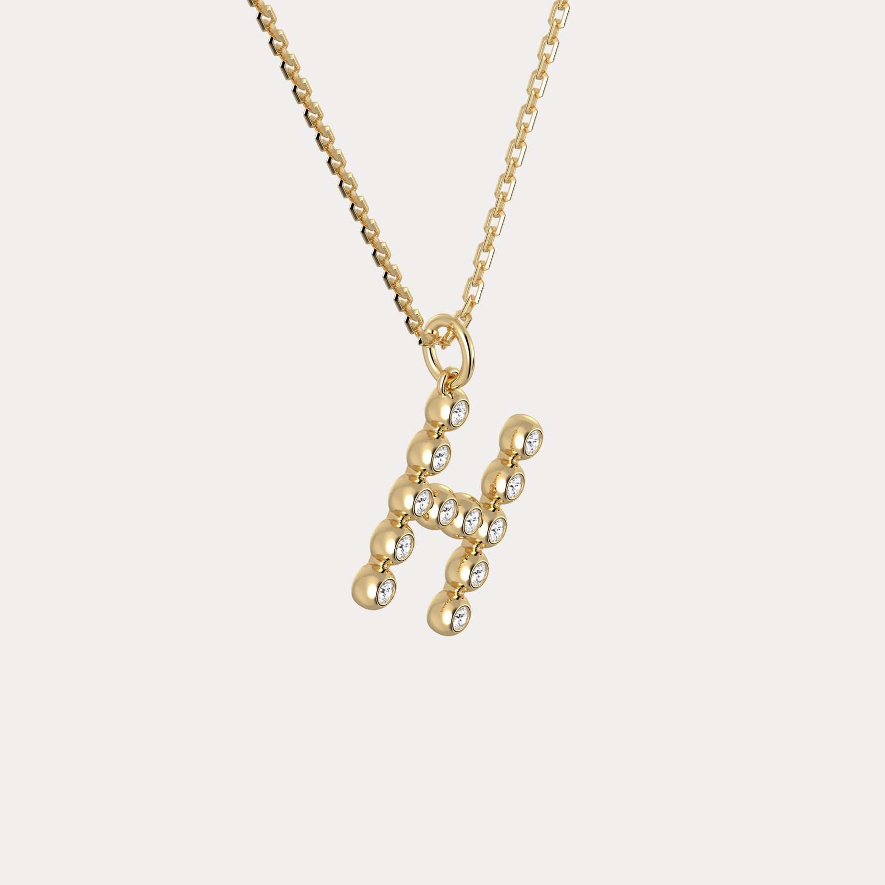 Sterling Silver Initial Letter Necklace – Bubble Pendant - Necklaces