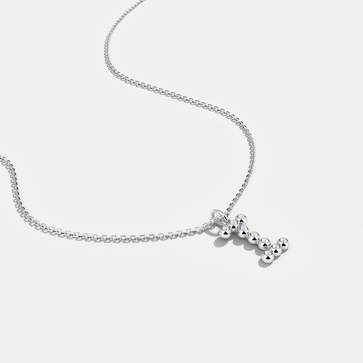 Sterling Silver Initial Letter Necklace – Bubble Pendant - Necklaces