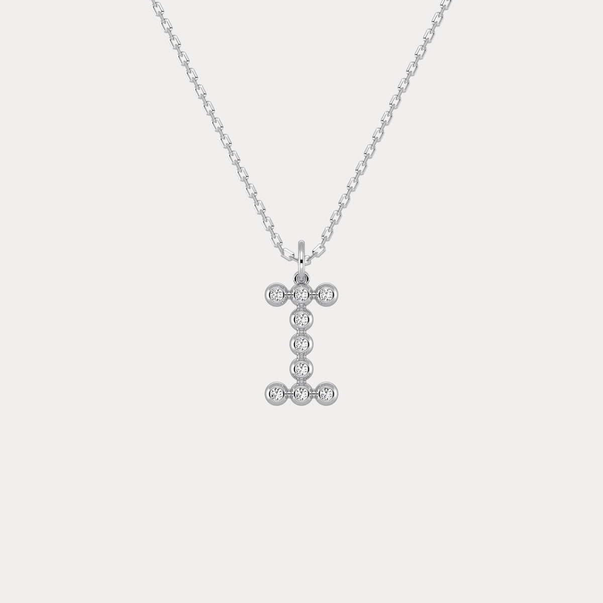 Sterling Silver Initial Letter Necklace – Bubble Pendant - Necklaces