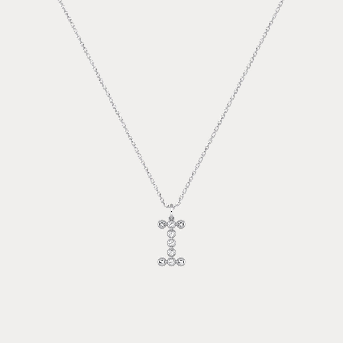 Sterling Silver Initial Letter Necklace – Bubble Pendant - Necklaces
