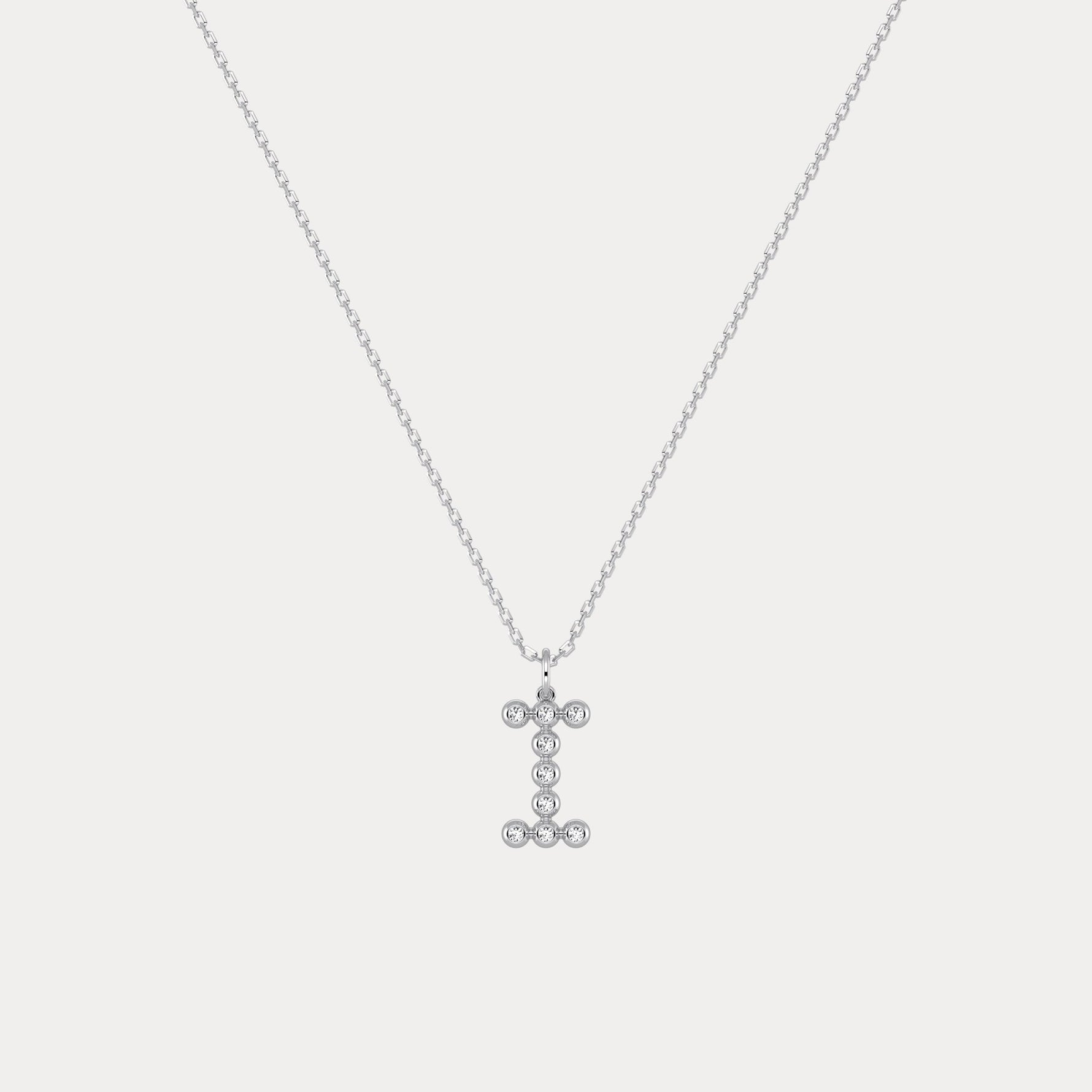 Sterling Silver Initial Letter Necklace – Bubble Pendant - Necklaces