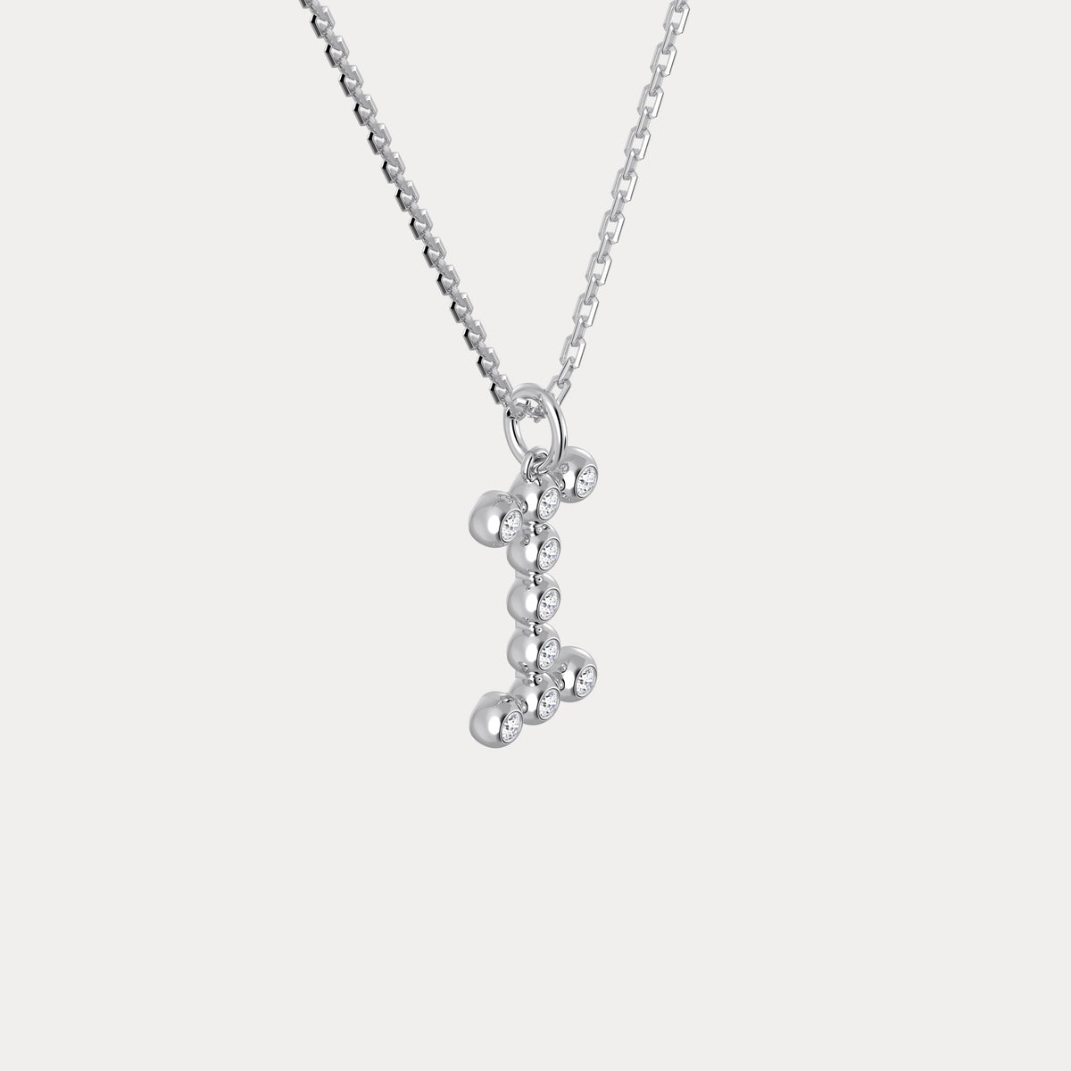 Sterling Silver Initial Letter Necklace – Bubble Pendant - Necklaces