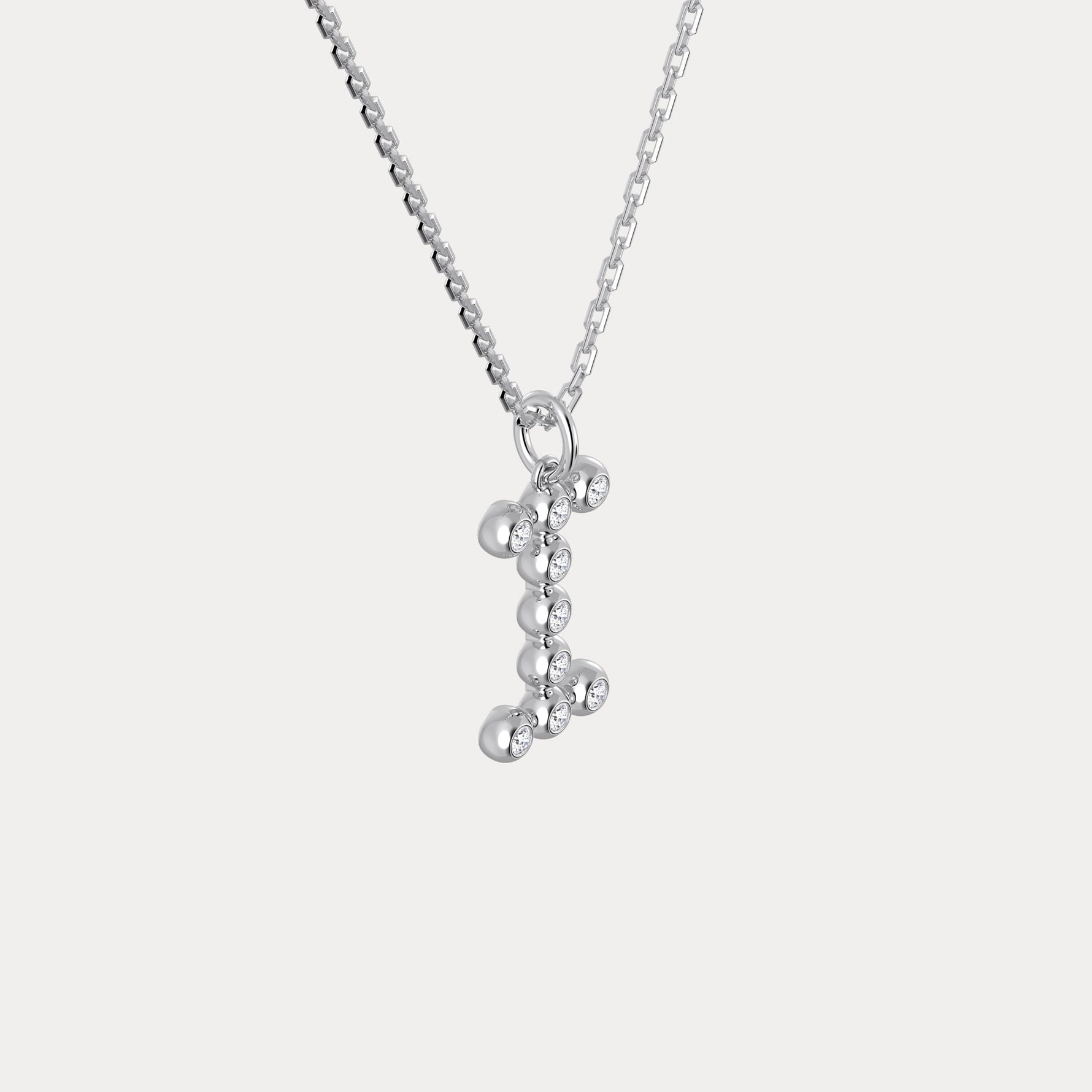 Sterling Silver Initial Letter Necklace – Bubble Pendant - Necklaces