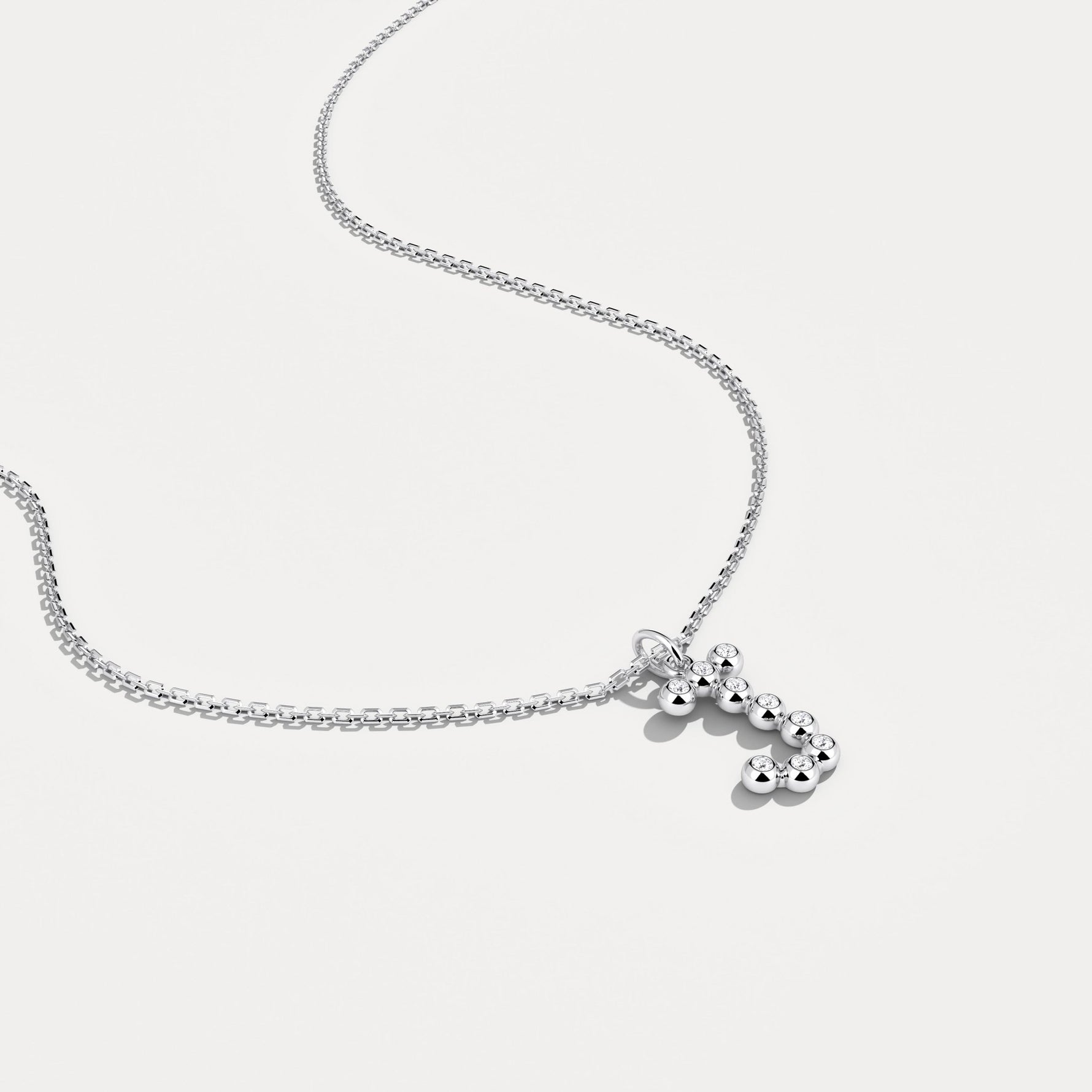 Sterling Silver Initial Letter Necklace – Bubble Pendant - Necklaces