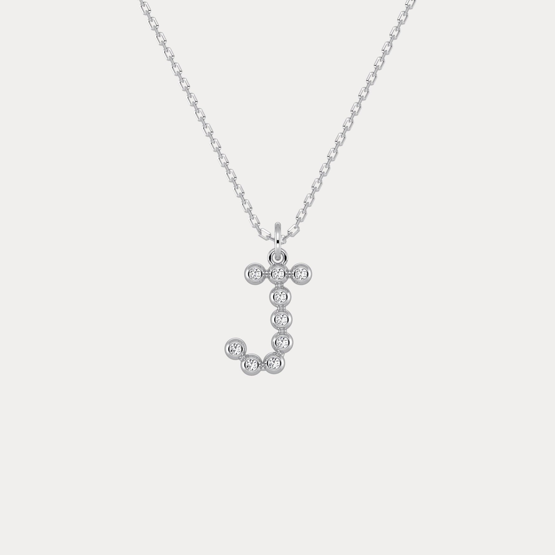 Sterling Silver Initial Letter Necklace – Bubble Pendant - Necklaces