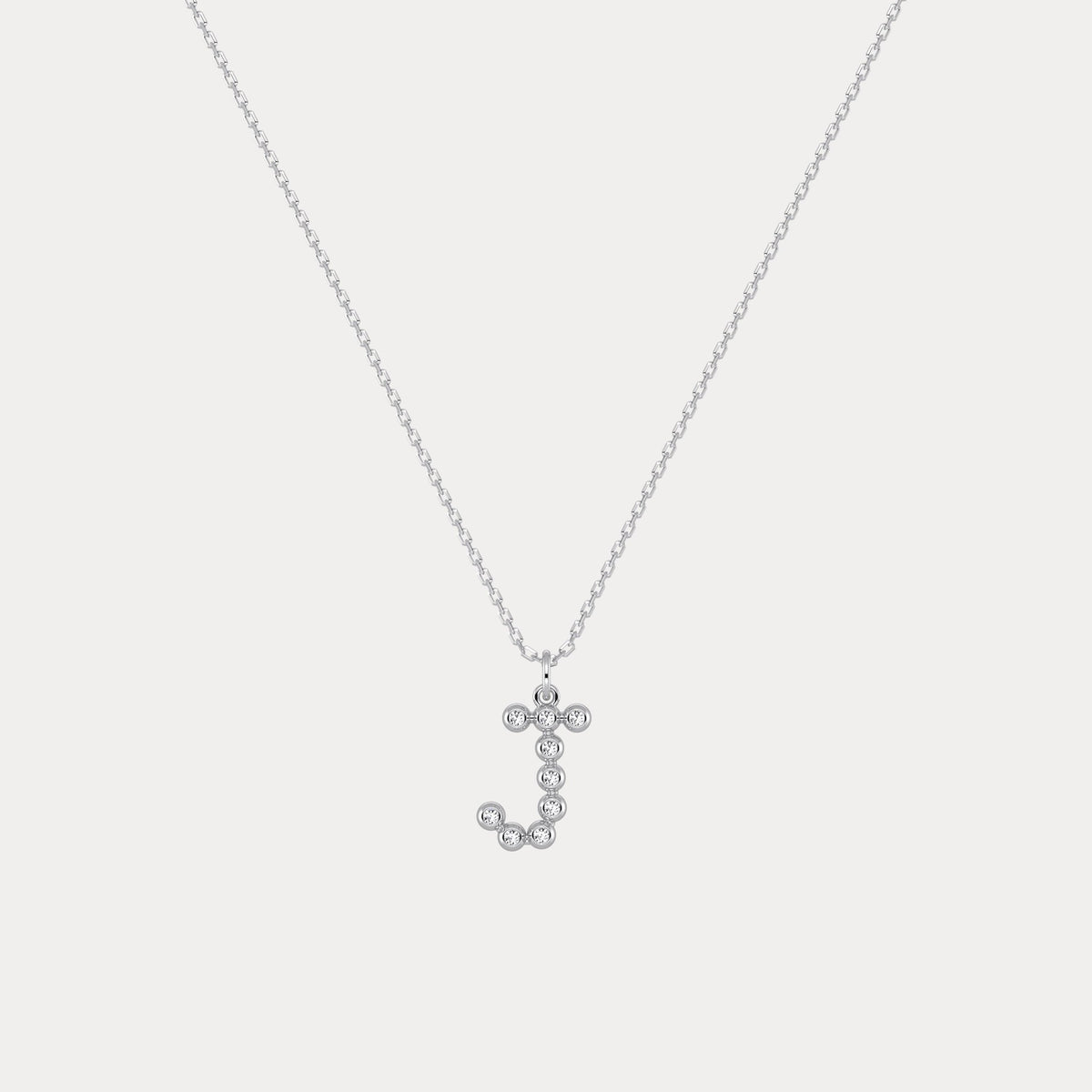 Sterling Silver Initial Letter Necklace – Bubble Pendant - Necklaces