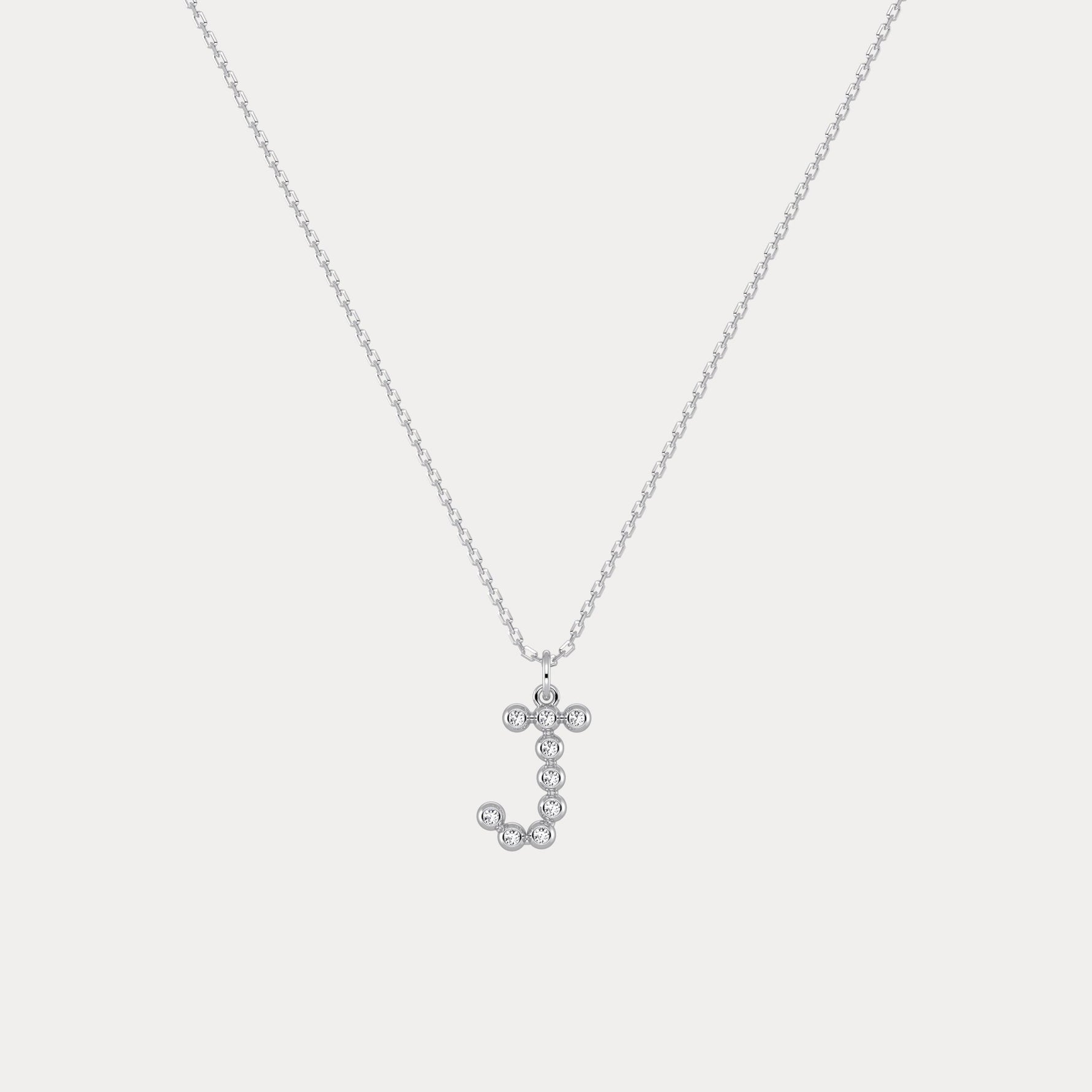 Sterling Silver Initial Letter Necklace – Bubble Pendant - Necklaces