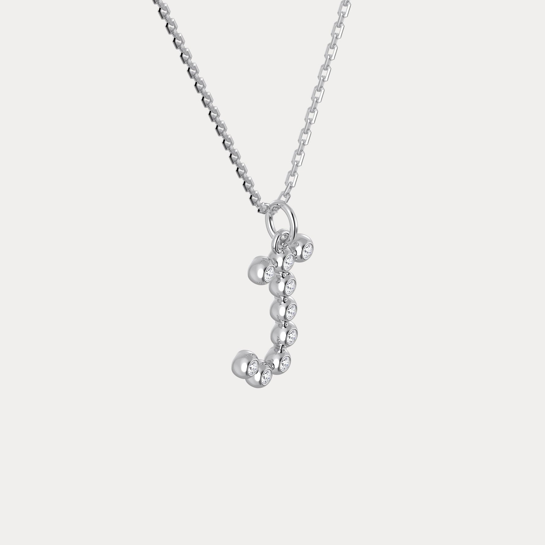 Sterling Silver Initial Letter Necklace – Bubble Pendant - Necklaces