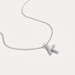 Sterling Silver Initial Letter Necklace – Bubble Pendant - Necklaces
