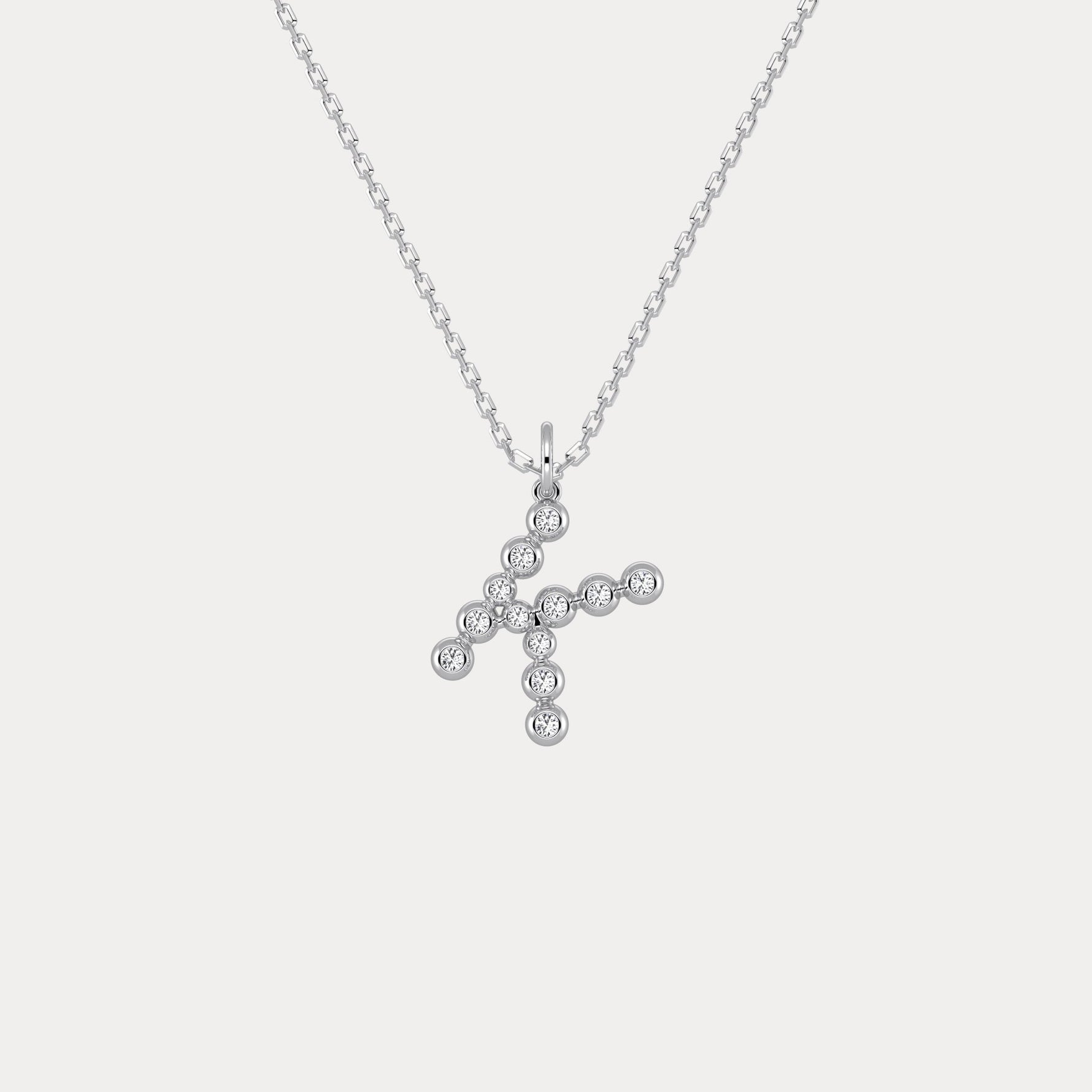 Sterling Silver Initial Letter Necklace – Bubble Pendant - Necklaces