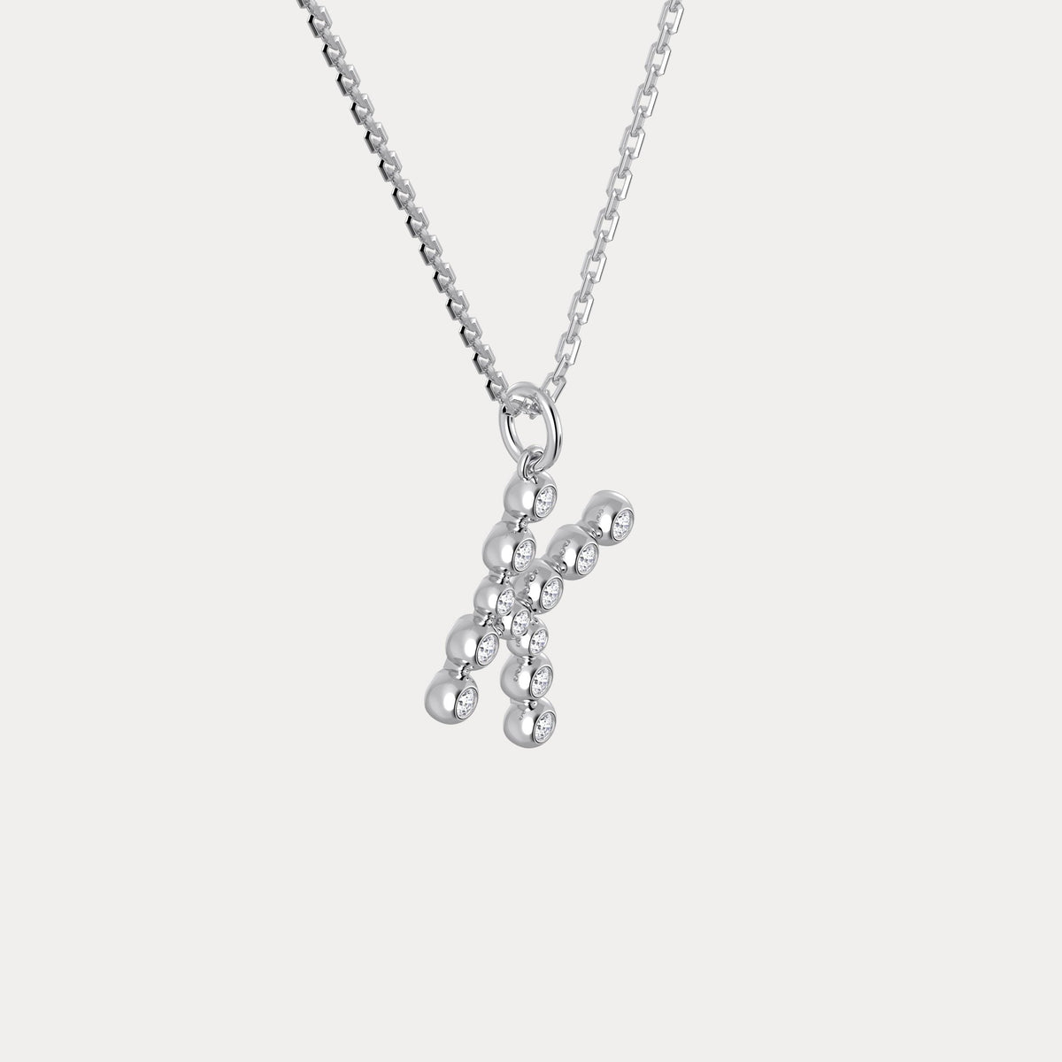 Sterling Silver Initial Letter Necklace – Bubble Pendant - Necklaces