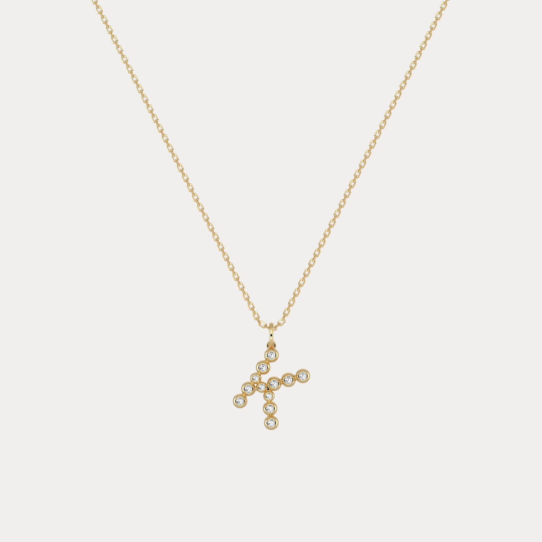 Sterling Silver Initial Letter Necklace – Bubble Pendant - Necklaces