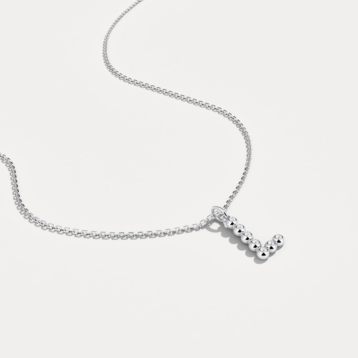 Sterling Silver Initial Letter Necklace – Bubble Pendant - Necklaces