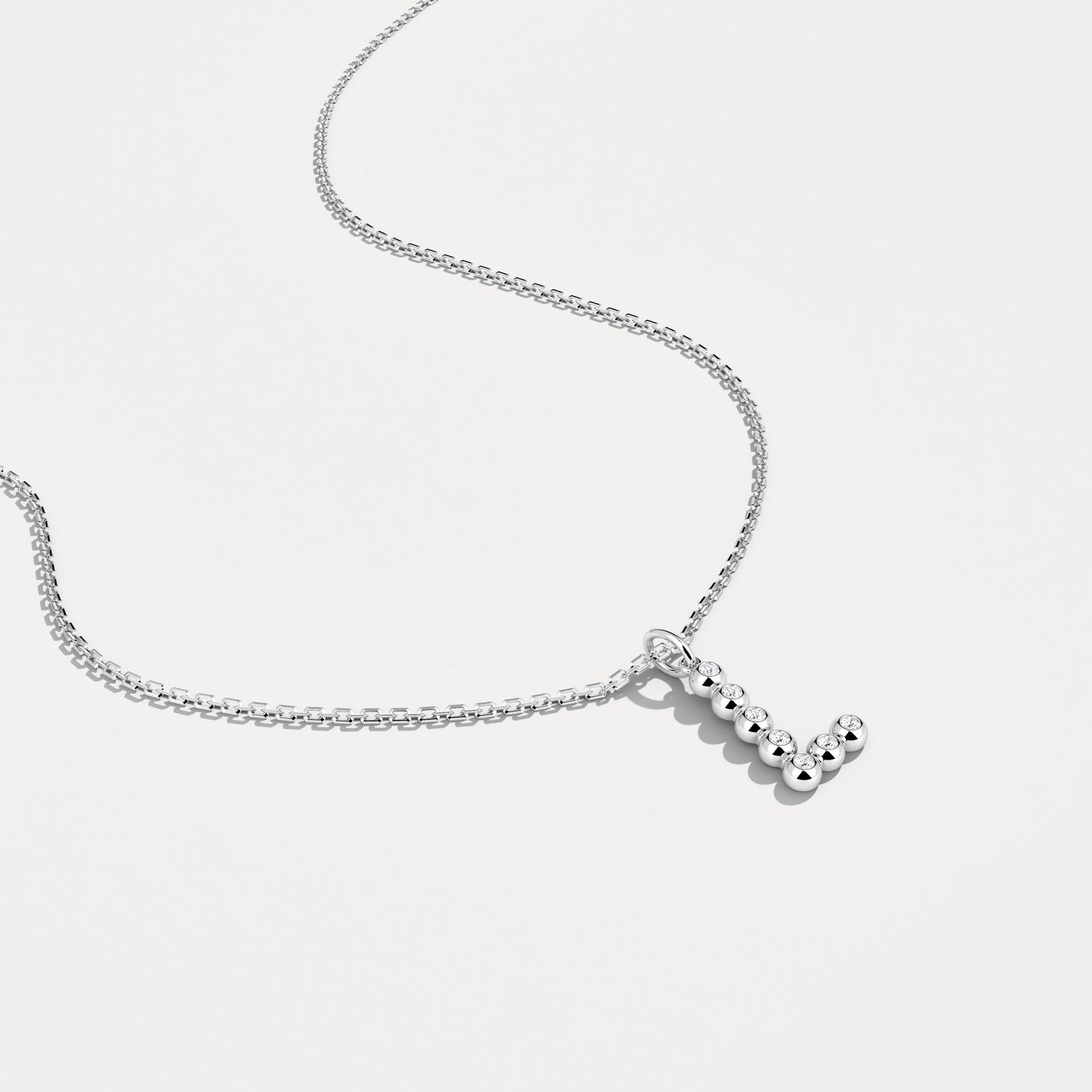 Sterling Silver Initial Letter Necklace – Bubble Pendant - Necklaces
