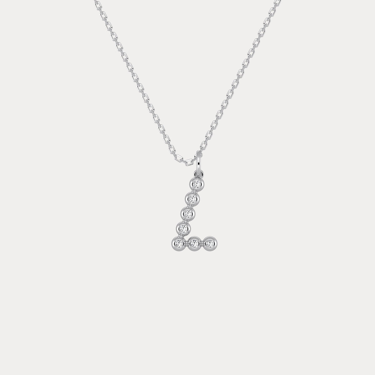 Sterling Silver Initial Letter Necklace – Bubble Pendant - Necklaces