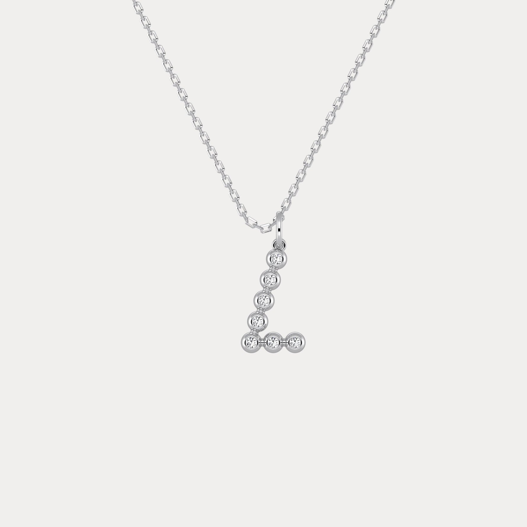 Sterling Silver Initial Letter Necklace – Bubble Pendant - Necklaces