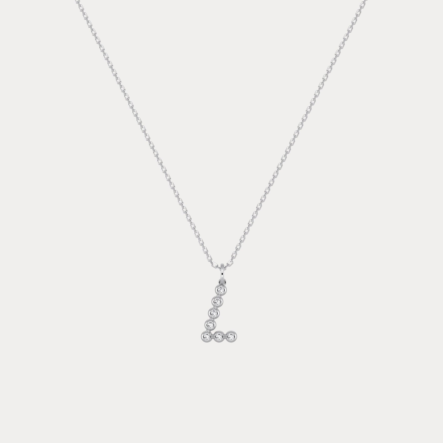 Sterling Silver Initial Letter Necklace – Bubble Pendant - Necklaces