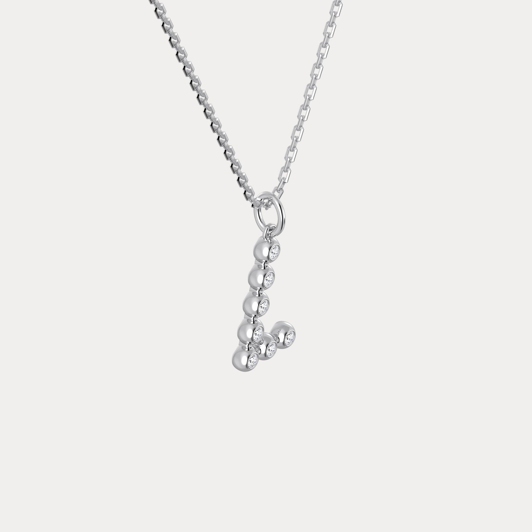 Sterling Silver Initial Letter Necklace – Bubble Pendant - Necklaces