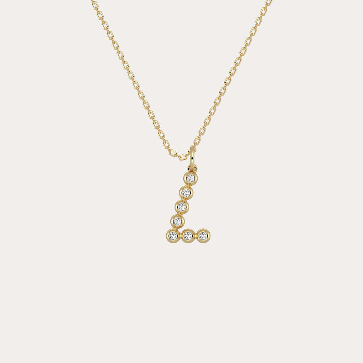 Sterling Silver Initial Letter Necklace – Bubble Pendant - Necklaces