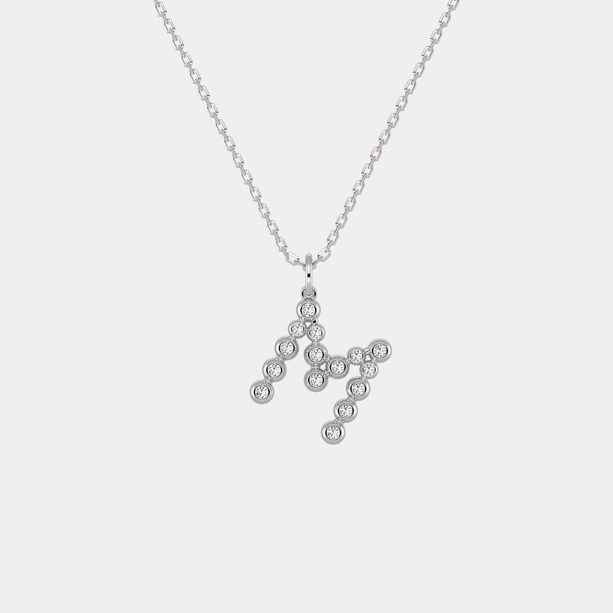 Sterling Silver Initial Letter Necklace – Bubble Pendant - Necklaces