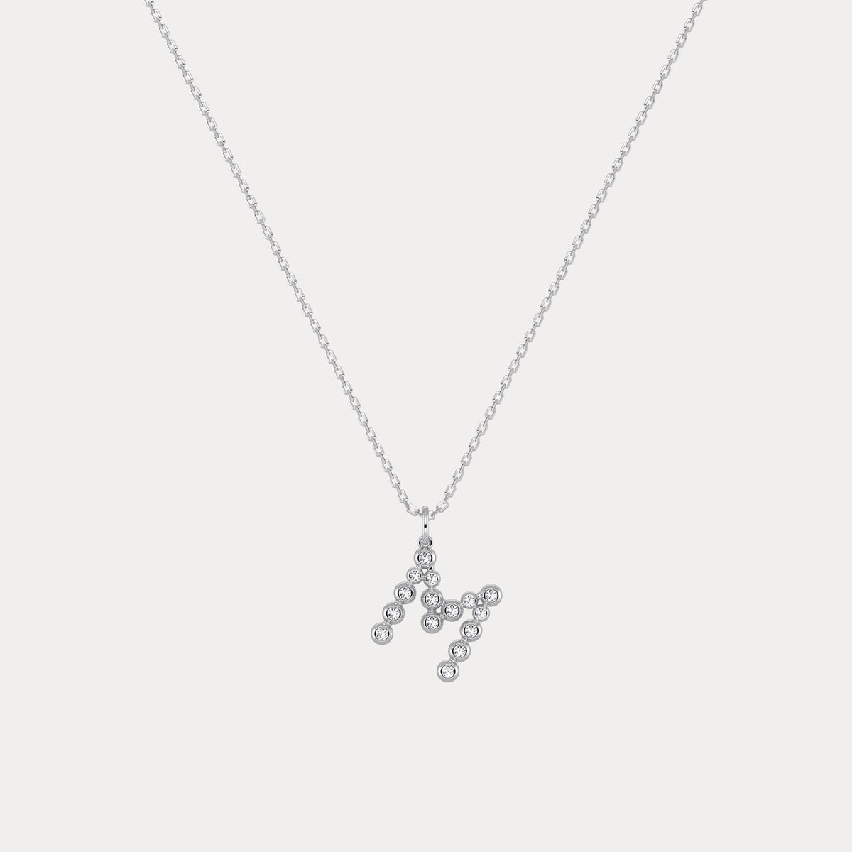 Sterling Silver Initial Letter Necklace – Bubble Pendant - Necklaces