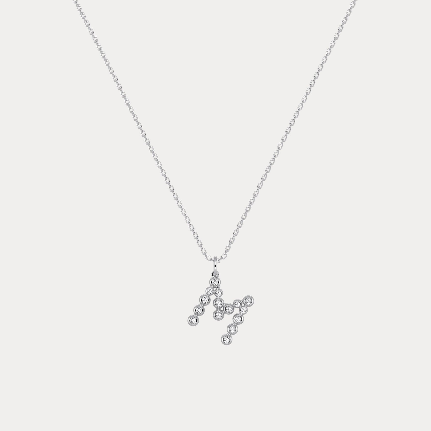 Sterling Silver Initial Letter Necklace – Bubble Pendant - Necklaces