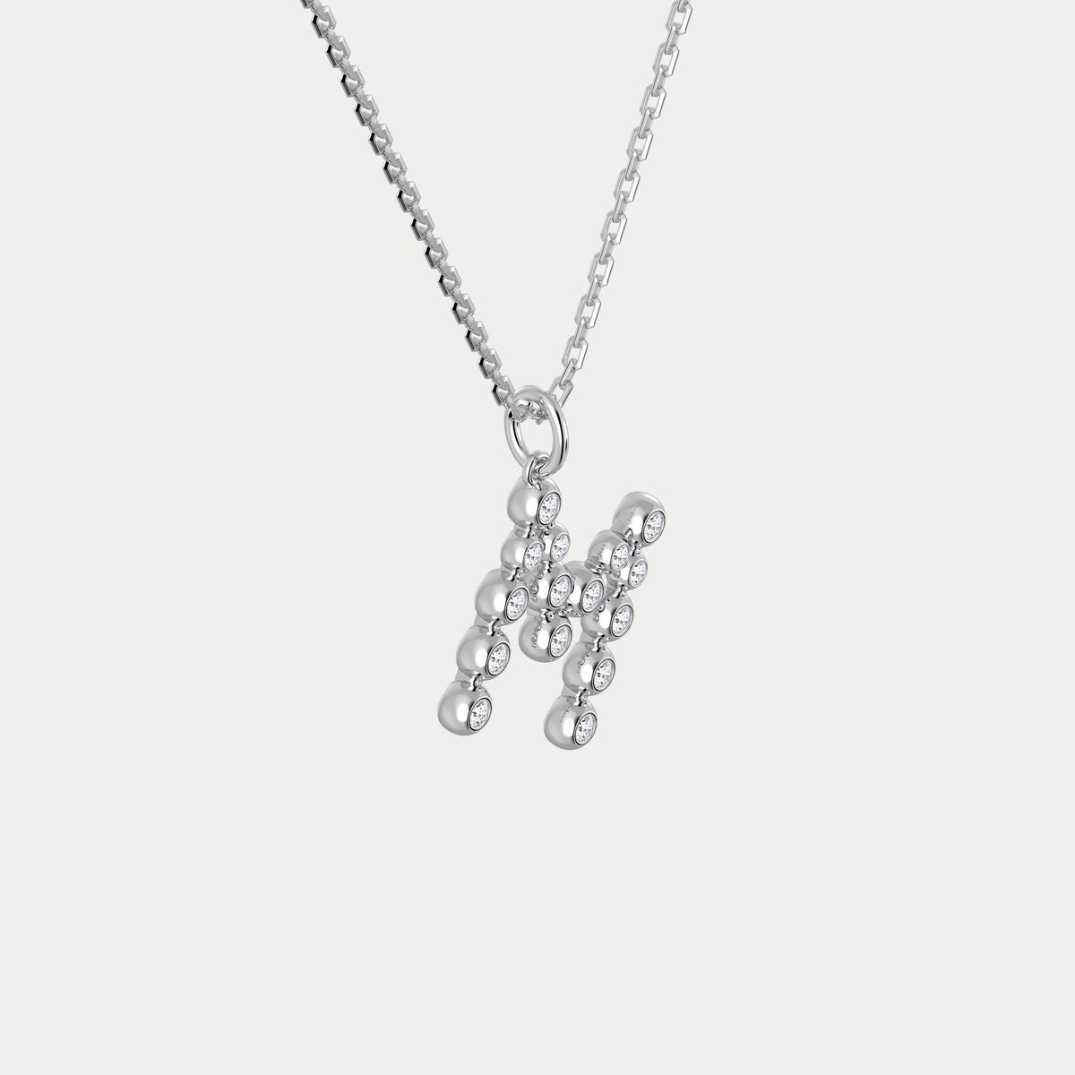 Sterling Silver Initial Letter Necklace – Bubble Pendant - Necklaces