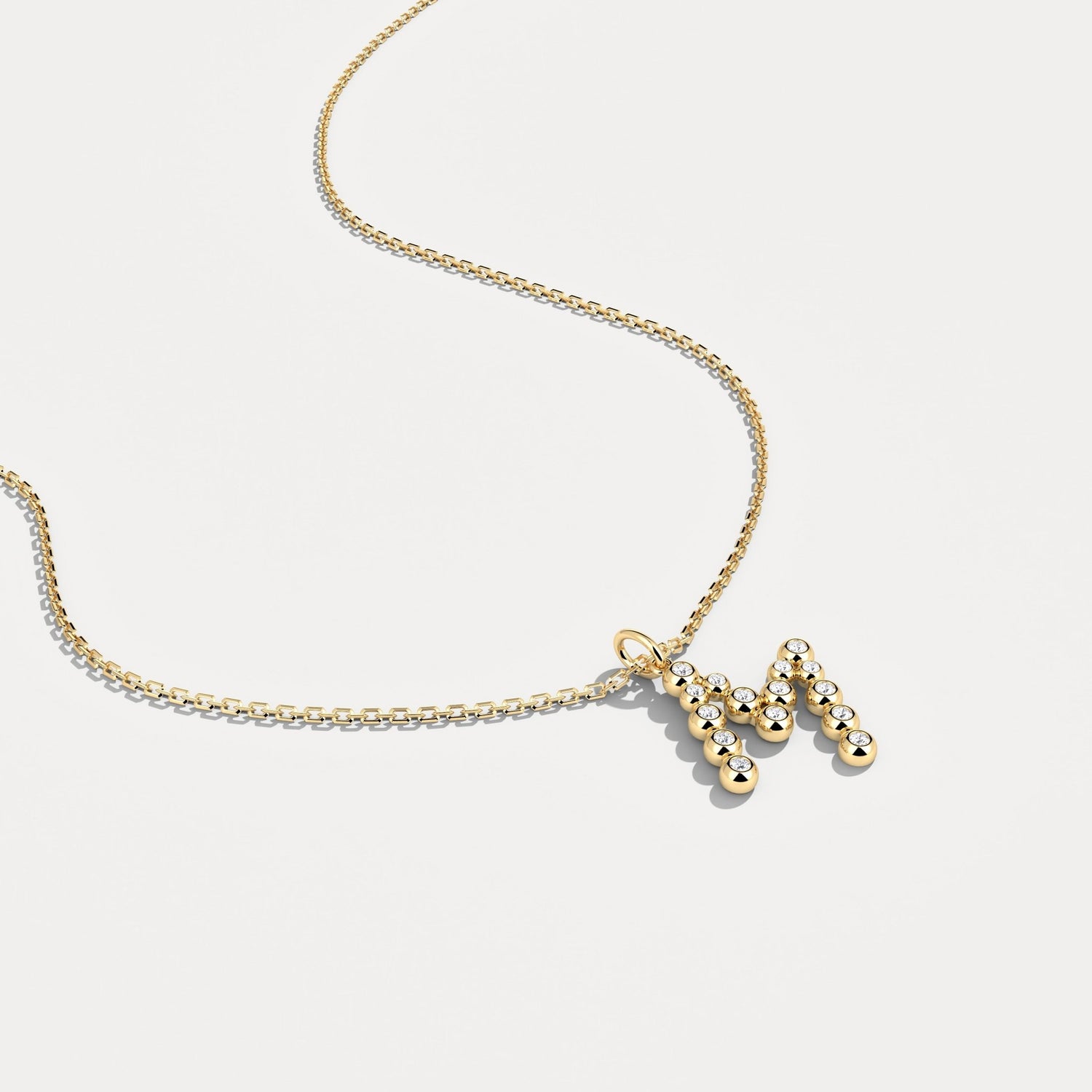 Sterling Silver Initial Letter Necklace – Bubble Pendant - Necklaces