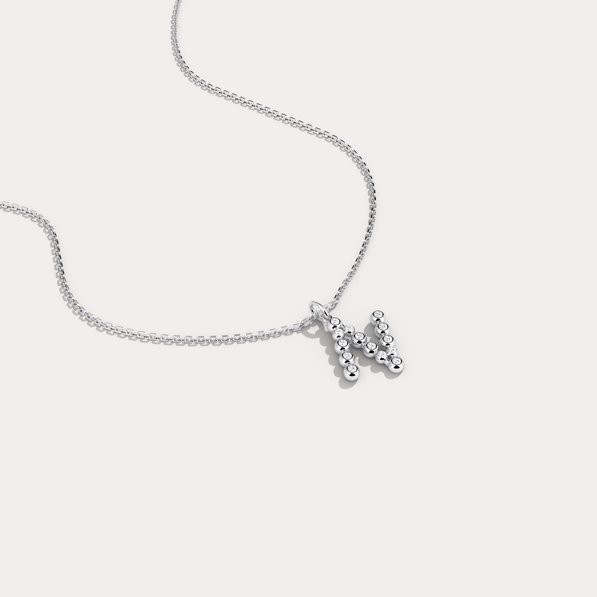 Sterling Silver Initial Letter Necklace – Bubble Pendant - Necklaces