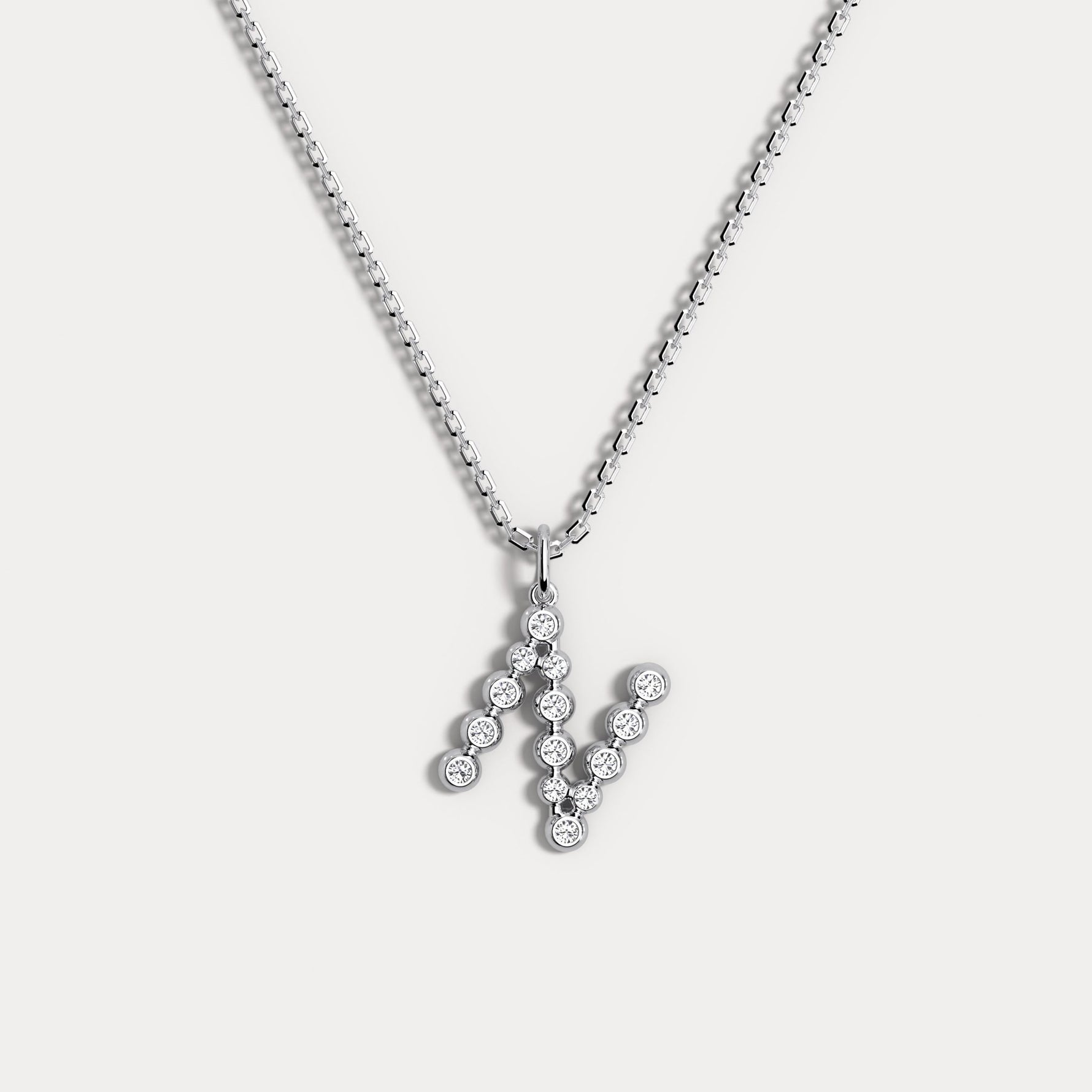 Sterling Silver Initial Letter Necklace – Bubble Pendant - Necklaces