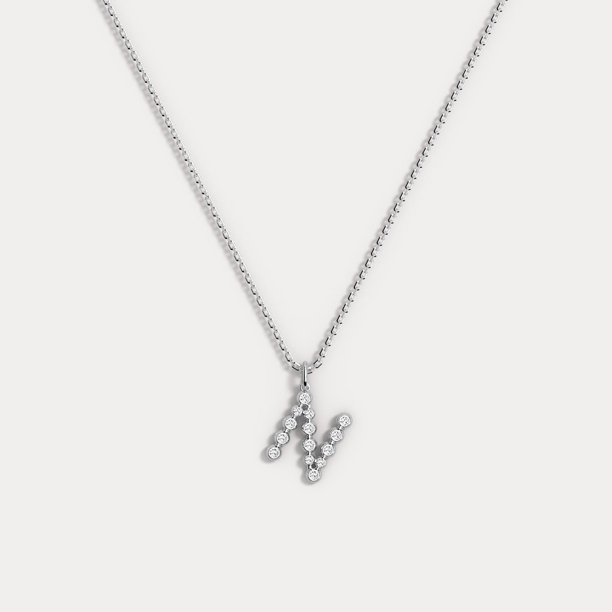 Sterling Silver Initial Letter Necklace – Bubble Pendant - Necklaces