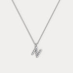 Sterling Silver Initial Letter Necklace – Bubble Pendant - Necklaces