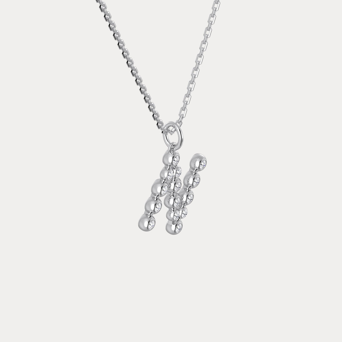 Sterling Silver Initial Letter Necklace – Bubble Pendant - Necklaces