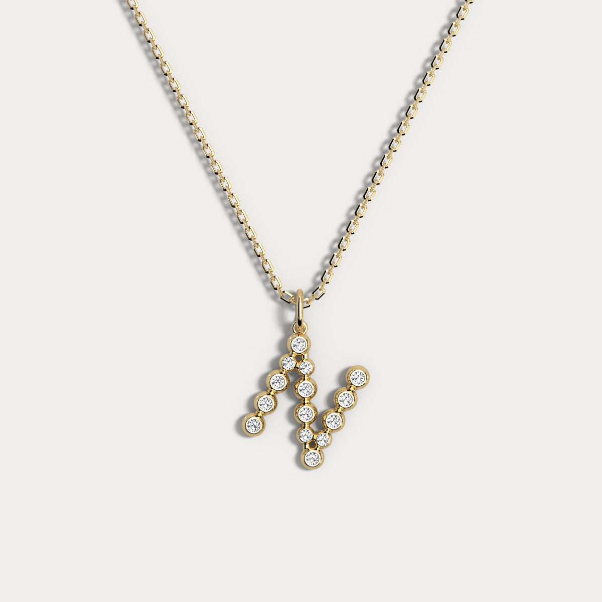 Sterling Silver Initial Letter Necklace – Bubble Pendant - Necklaces