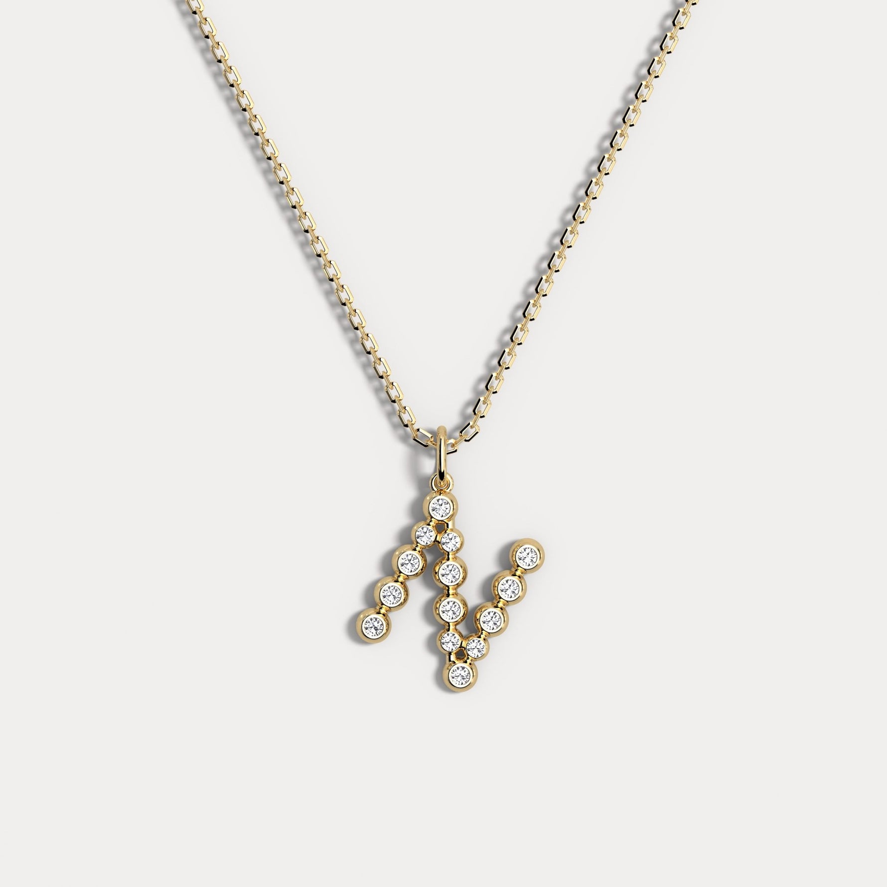 Sterling Silver Initial Letter Necklace – Bubble Pendant - Necklaces
