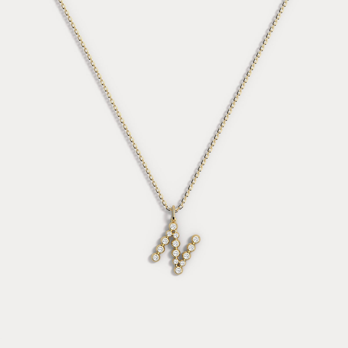 Sterling Silver Initial Letter Necklace – Bubble Pendant - Necklaces