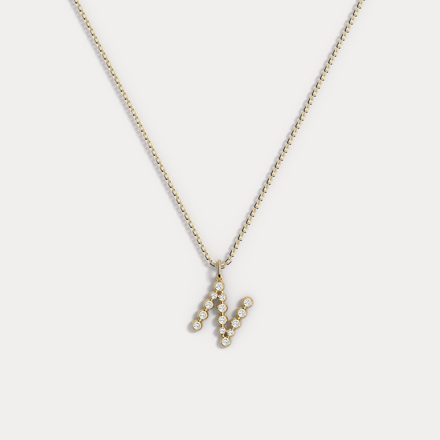 Sterling Silver Initial Letter Necklace – Bubble Pendant - Necklaces