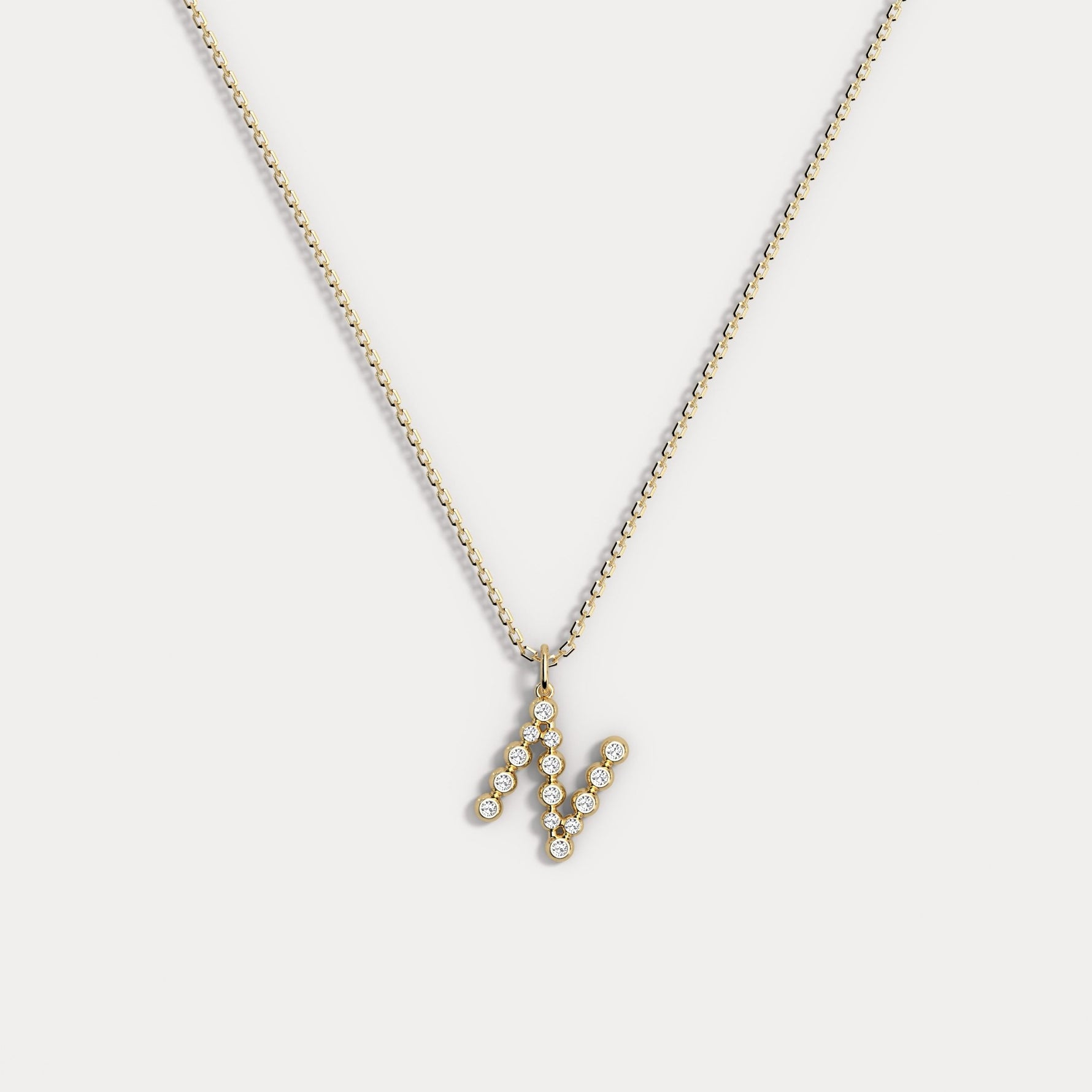 Sterling Silver Initial Letter Necklace – Bubble Pendant - Necklaces