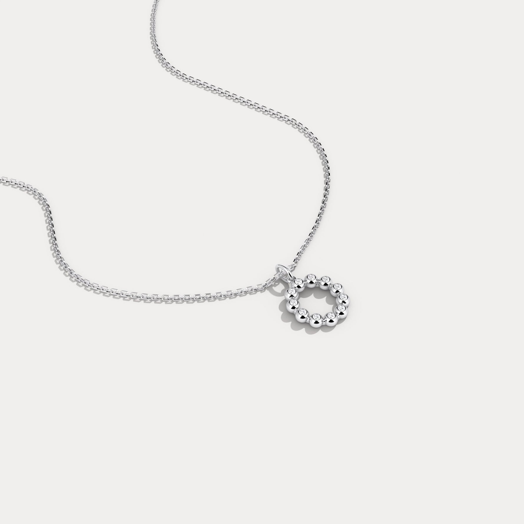 Sterling Silver Initial Letter Necklace – Bubble Pendant - Necklaces