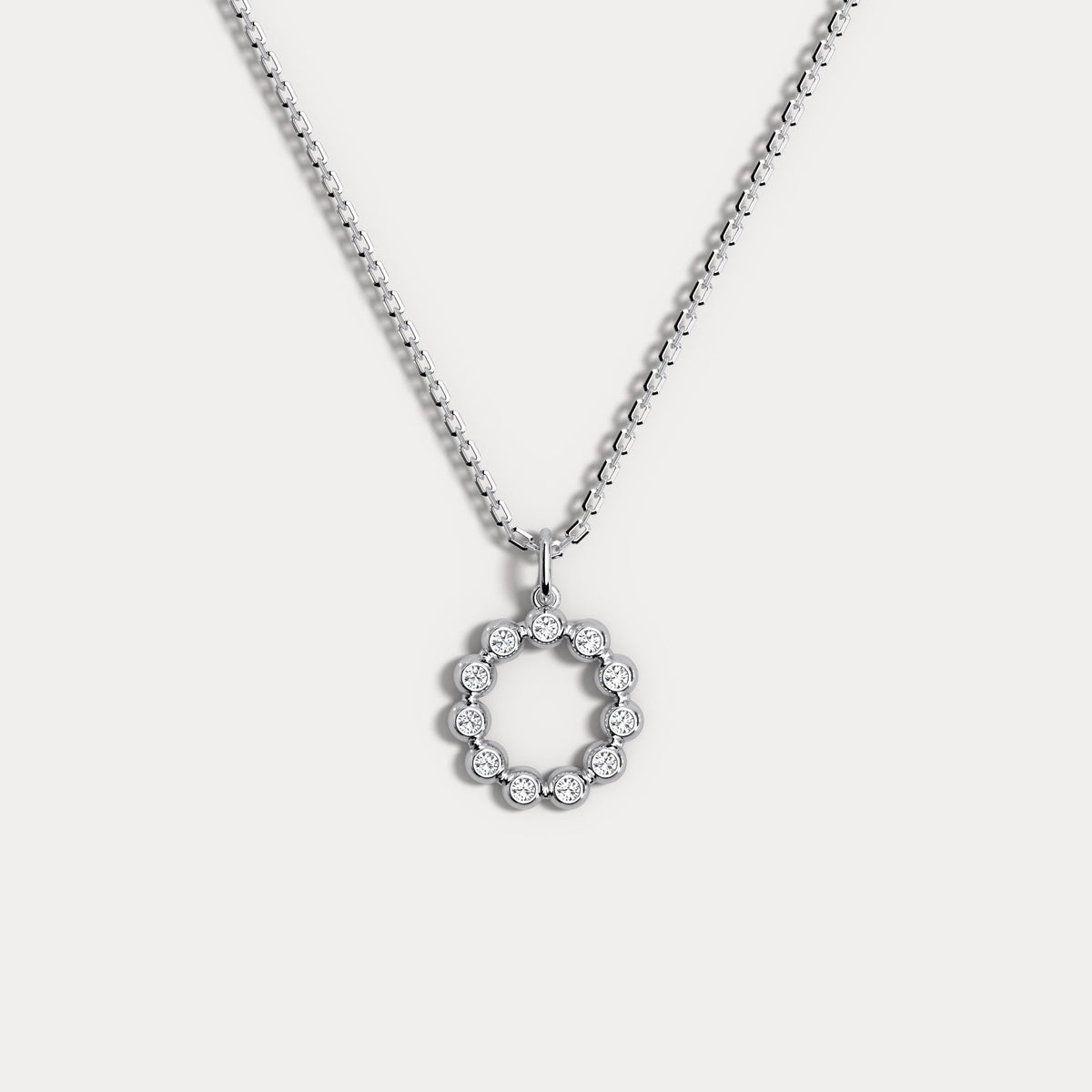 Sterling Silver Initial Letter Necklace – Bubble Pendant - Necklaces