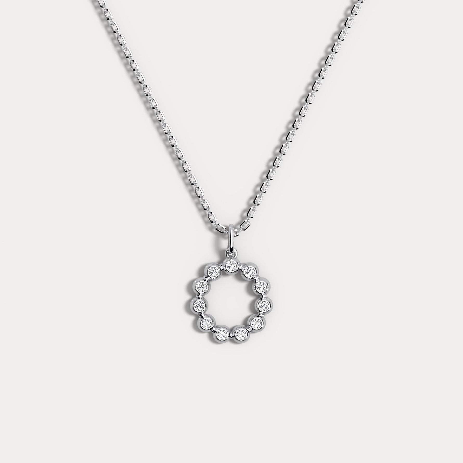 Sterling Silver Initial Letter Necklace – Bubble Pendant - Necklaces