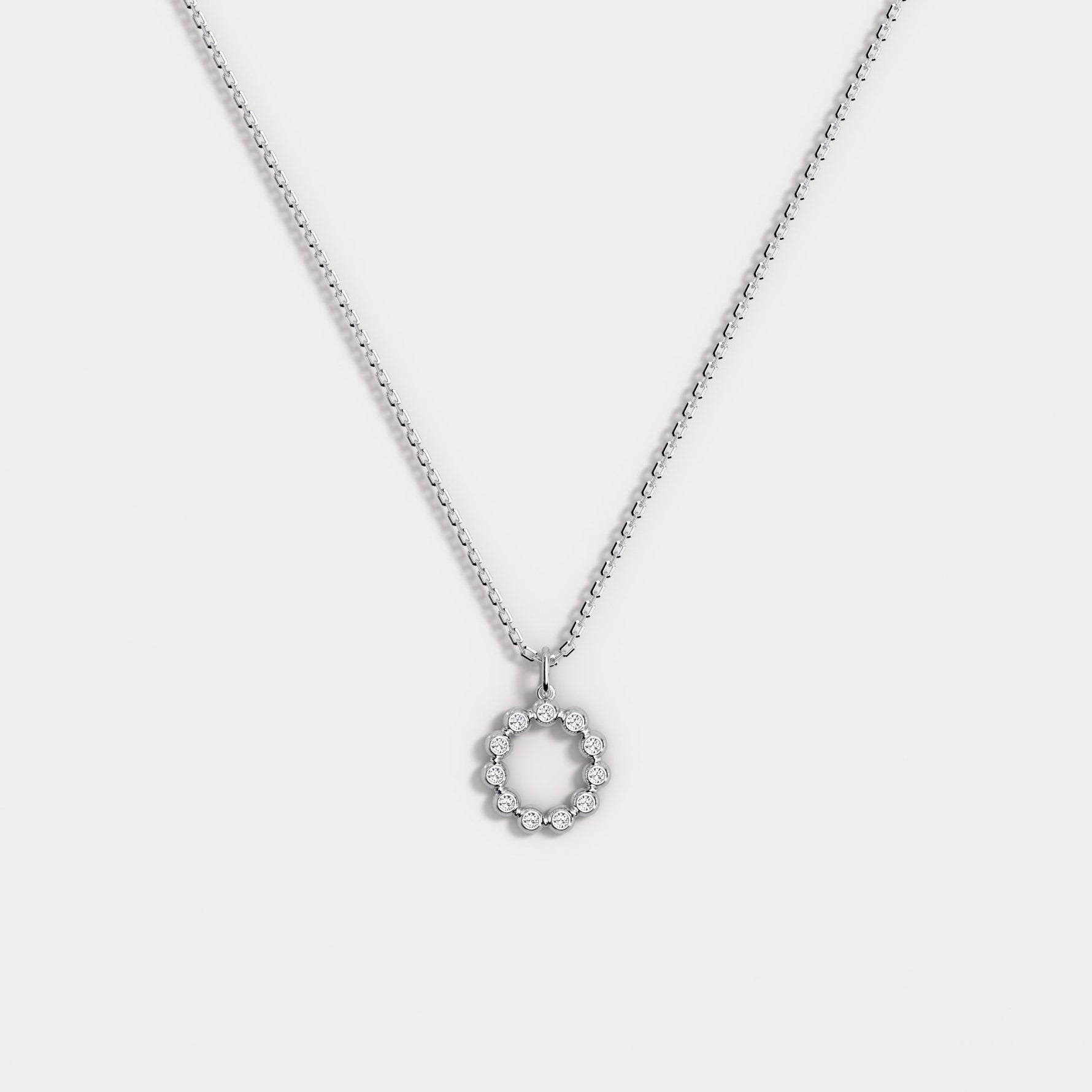 Sterling Silver Initial Letter Necklace – Bubble Pendant - Necklaces