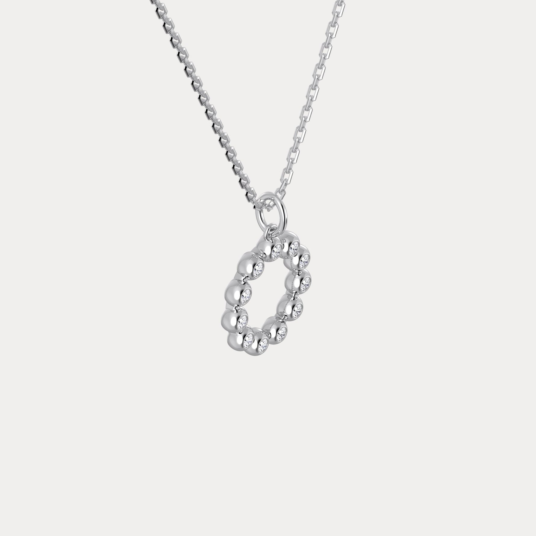 Sterling Silver Initial Letter Necklace – Bubble Pendant - Necklaces