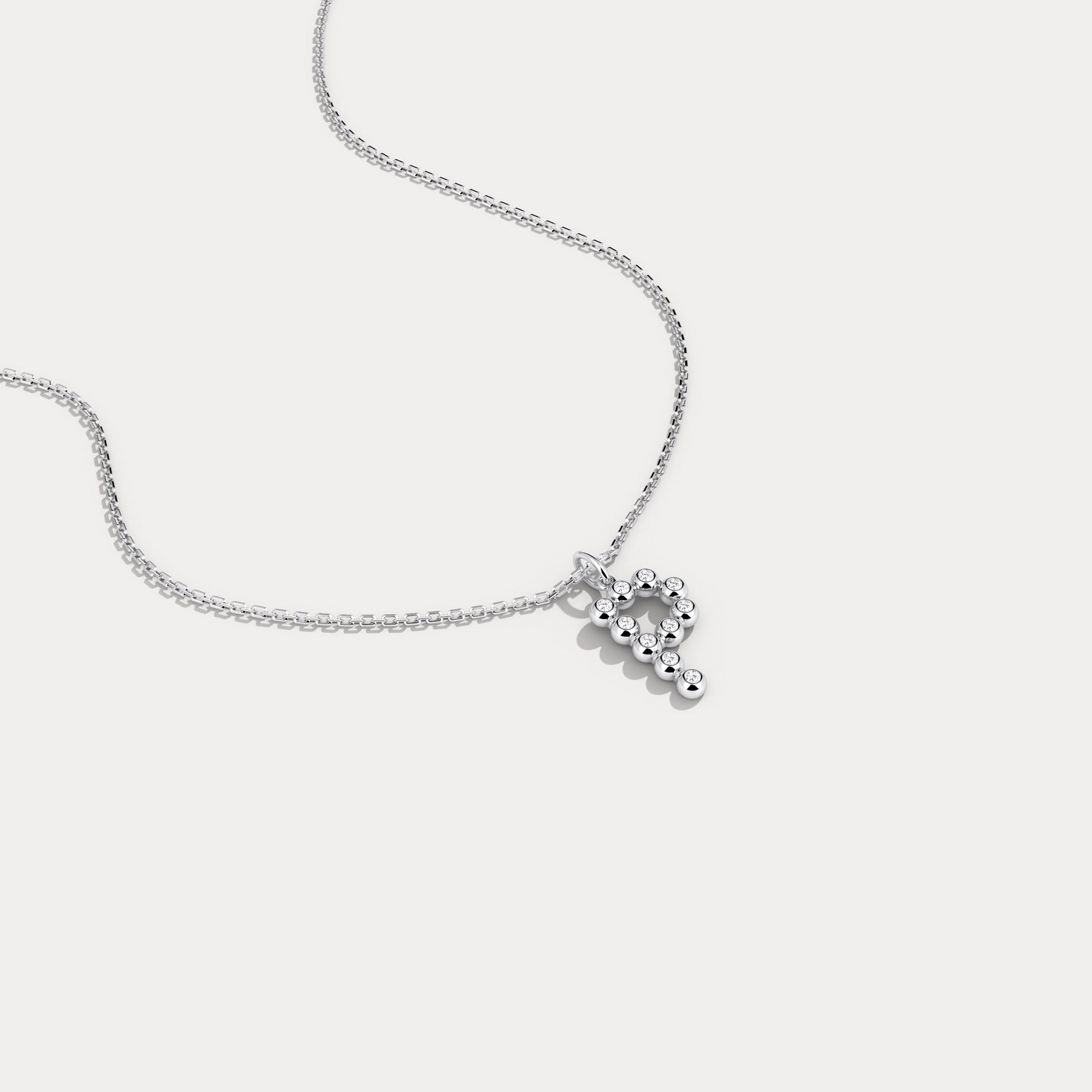 Sterling Silver Initial Letter Necklace – Bubble Pendant - Necklaces