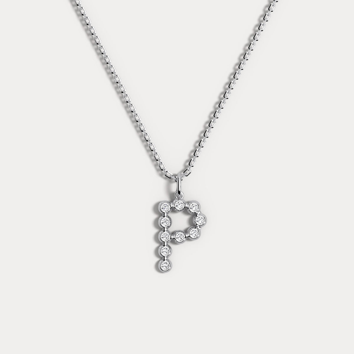 Sterling Silver Initial Letter Necklace – Bubble Pendant - Necklaces