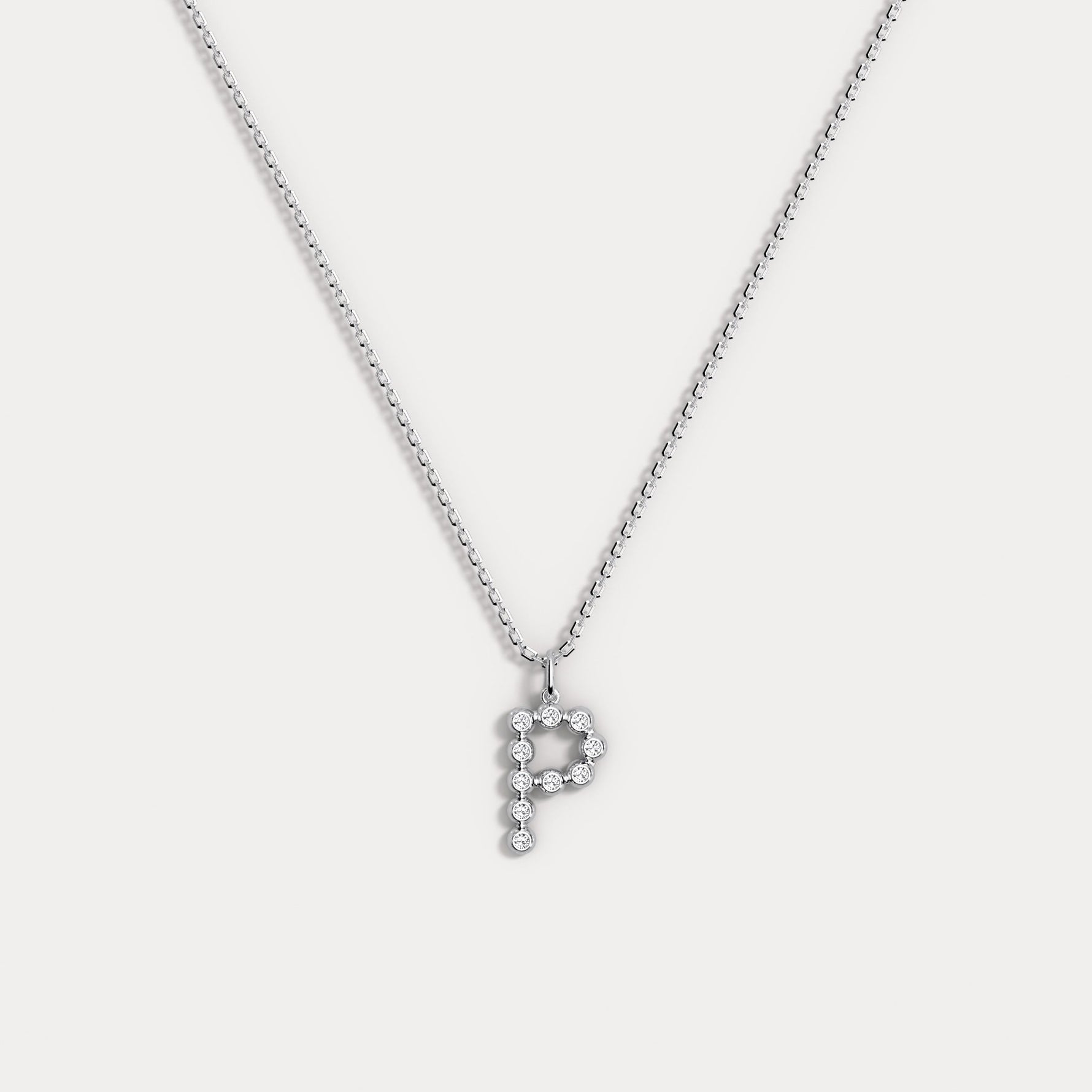 Sterling Silver Initial Letter Necklace – Bubble Pendant - Necklaces
